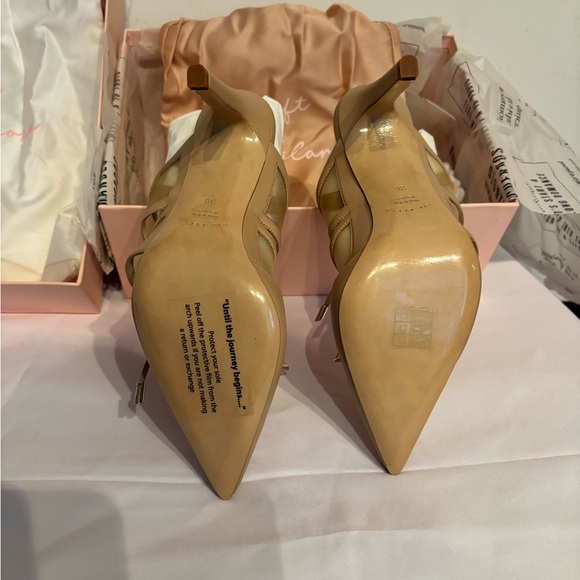 Never worn Mia Becar tan sling back heels, new in box - Picture 2 of 6